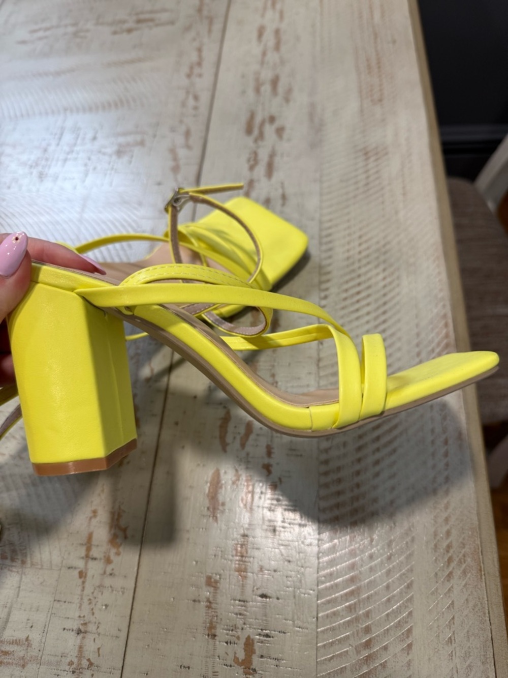 NWOT Shein Women Criss Cross Ankle Strap Chunky Heel - Picture 8 of 10